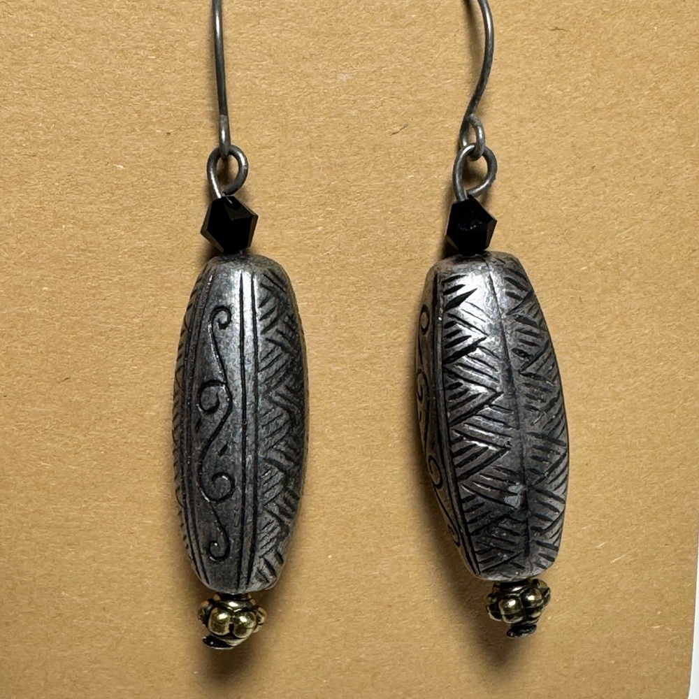 Silver‎ Boho/tribal/aztec  Dangle Earrings